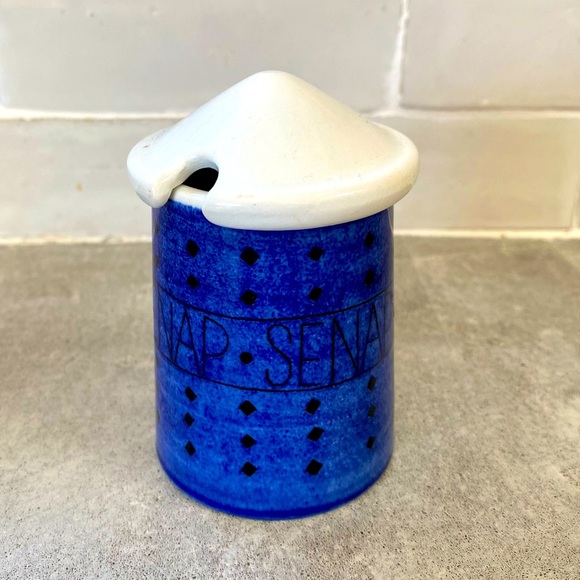 Rare: vintage mustard pot from Swedish Rörstrand "Picknick" Series Condiment Set - Picture 1 of 9